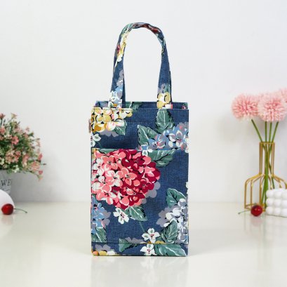 ทรงสูง ผ้ากันน้ำ ไฮเดรนเยียเทา