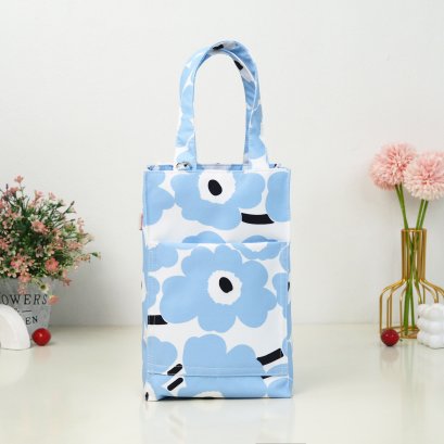 ทรงสูง ผ้ากันน้ำ ดอกฟ้าครีม