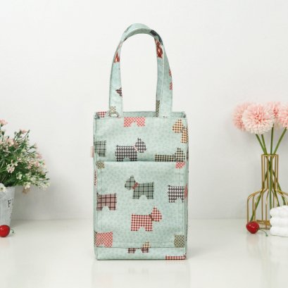 ทรงสูง ผ้ากันน้ำ  น้องหมาพื้นเขียว