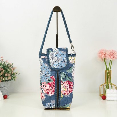 กระเป๋าทิชชูแขวน ไฮเดรนเยียพื้นเทา