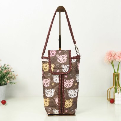 กระเป๋าทิชชูแขวน หมีหัวใจพื้นน้ำตาล