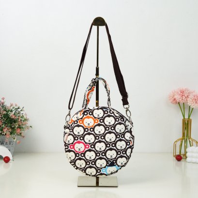 กระเป๋าวงกลม ผ้ากันน้ำ ลิงน้ำตาล