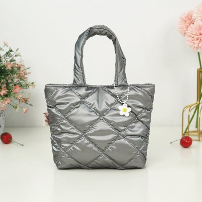 ถือจิ๋ว XS ผ้าเมทัลลิค เทาเมทัลลิค