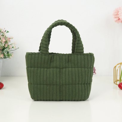 ถือจิ๋ว XS ลูกฟูก เขียวมะกอก