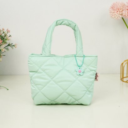 ถือจิ๋ว XS  ผ้าเมทัลลิค สีเขียวมิ้น