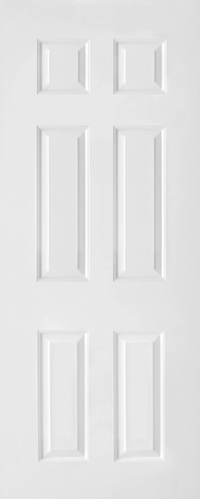 ประตูhdfสีขาว6ช่องตรง