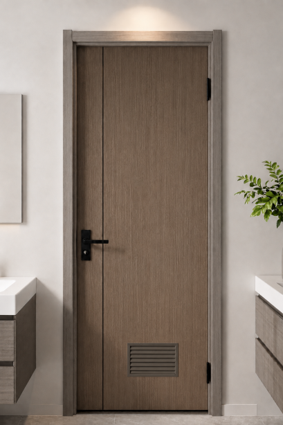 ประตูupvc_บานห้องน้ำ_สีWalnut_เกล็ด