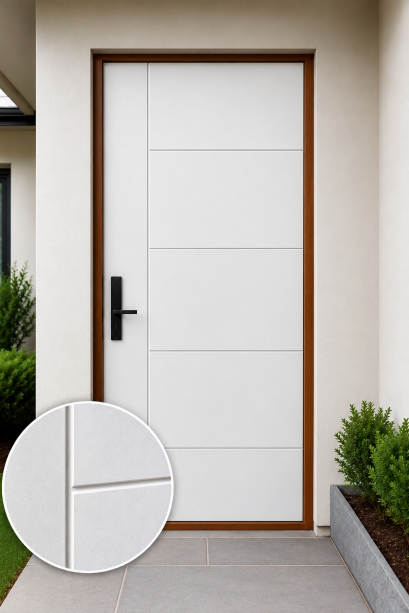 ประตูupvc_ภายนอก_สีขาว_บานเรียบ_1เส้นตรง_4เส้นนอน
