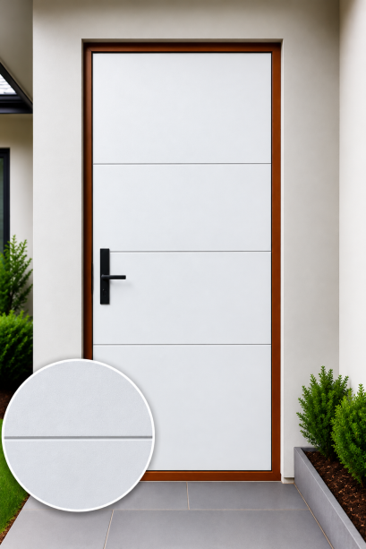 ประตูupvc_ภายนอก_สีขาว_บานเรียบ_เซาะร่อง3เส้นนอน