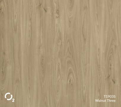 ประตูปิดผิวลามิเนตลายไม้ T1903S Walnut Three บานเรียบ 3400฿