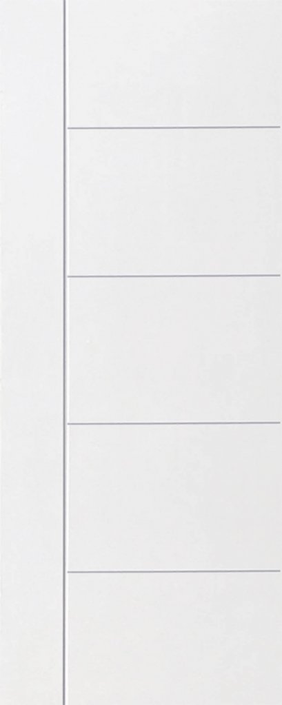 ประตูupvc ภายนอก สีขาว-บานเรียบ 1เส้นตรง+4เส้นนอน 2650฿