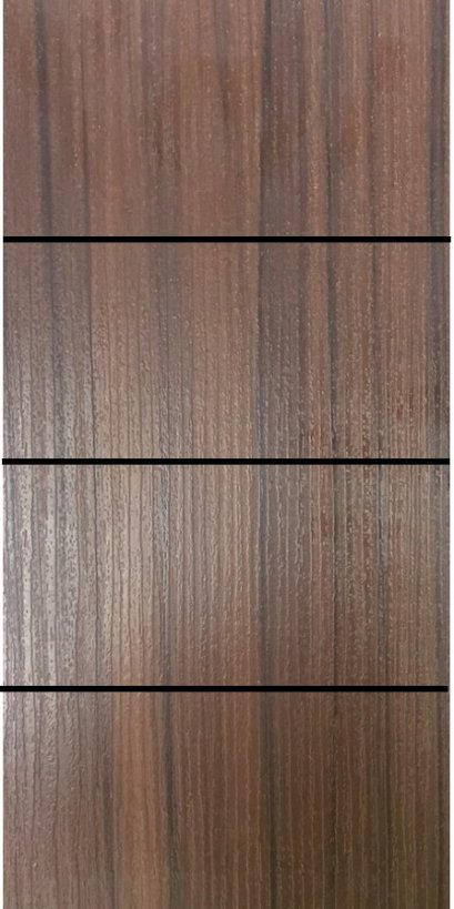 ประตูupvc ภายใน ผิวลายไม้ สีBrownieOak 3เส้นนอน 2600฿