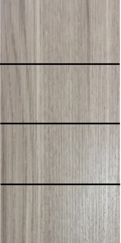 ประตูupvc ภายใน ผิวลายไม้ สีSilverGray 3เส้นนอน 2600฿