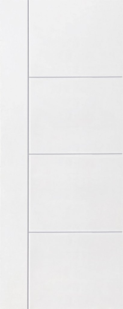 ประตูไฟเบอร์กลาส 1เส้นตรง+3เส้นนอน 4050฿(บานขาว-ยังไม่ทำสี)