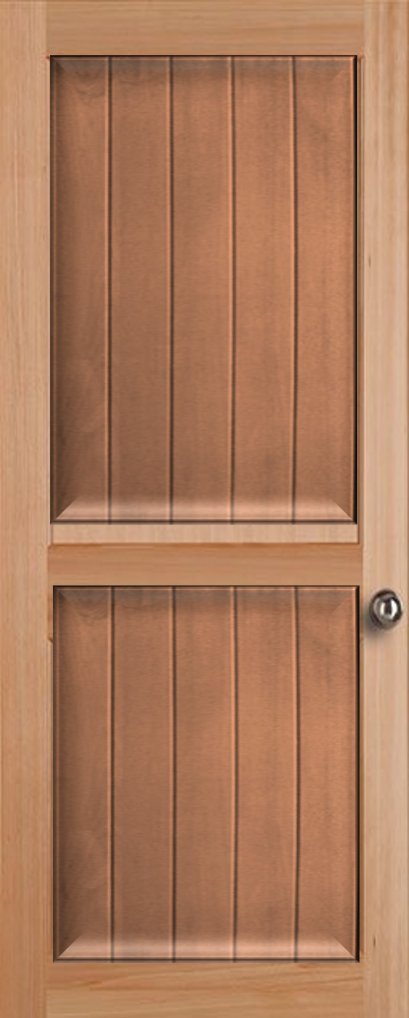 ประตูไม้เนื้อแข็ง (สยา) บานลูกฟัก 2 ช่องตรง (ไม่รวมทำสี)