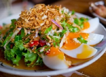 ยำถั่วพูหญ้าหวานไก่ฉีก ไม่ใสกะทิ