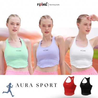 เสื้อวิ่งแขนกุดเอวลอย รุ่น Aura(มีฟองน้ำ) สายกีฬา แห้งไว FIXME ทรงสวยเข้ารูป