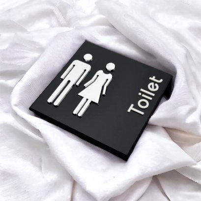 ป้ายห้องน้ำ แบบที่ 28 ป้ายห้องน้ำอะคลิลิค Acrylic ป้ายห้องน้ำ DIY minimal สไตล์มินิมอล modern โมเดริ์น nordic นอร์ดิก Toilet