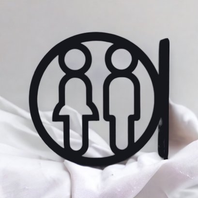 ป้ายห้องน้ำ แบบที่ 36 ป้ายห้องน้ำแบบยื่น ทำมาจาก อะคลิลิค หนา 5 มม. Acrylic เจาะยืดติดผนัง แถมพุก + สกรู I เจาะผนัง Toilet Sign