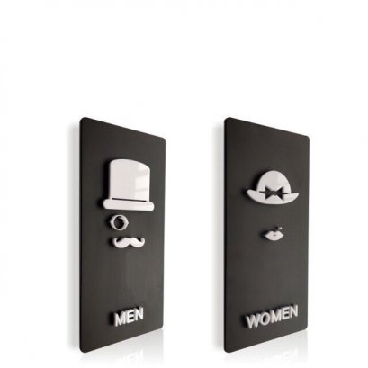 ป้ายห้องน้ำ แบบที่ 15 ป้ายห้องน้ำอะคลิลิค Acrylic ป้ายห้องน้ำ DIY minimal สไตล์มินิมอล modern โมเดริ์น nordic นอร์ดิก Toilet