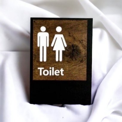 ป้ายห้องน้ำ แบบที่ 19 ป้ายห้องน้ำไม้และอะคลิลิค Acrylic Wood ป้ายห้องน้ำ DIY minimal สไตล์มินิมอล modern โมเดริ์น nordic นอร์ดิก Toilet