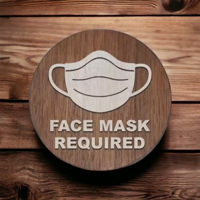ป้ายไม้ 3D สวมใส่หน้ากากอนามัย 1