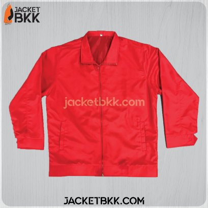 เสื้อแจ็คเก็ต ผ้าไมโคร แบบคอตั้ง สีแดง