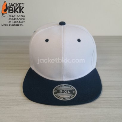 หมวกฮิปฮอป สีขาวกรมท่า
