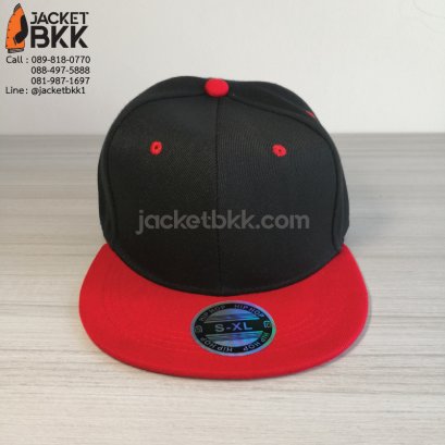 หมวกฮิปฮอป สีดำแดง