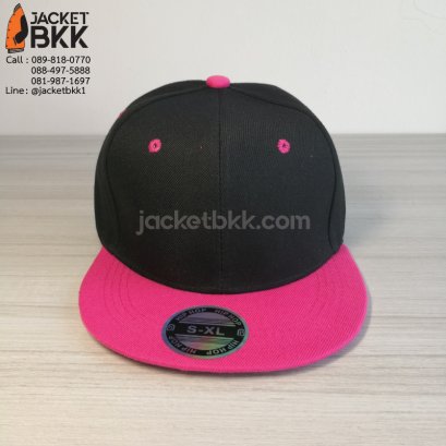 หมวกฮิปฮอป สีดำชมพู