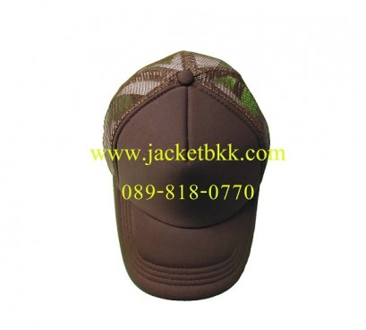 หมวกแก๊ปผ้ามองตากูท์ ชนิดเสริมฟองน้ำด้านหน้า สีน้ำตาล