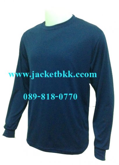 เสื้อคนงาน คอกลม เส้นใยโพลีเอสเตอร์ สีกรมท่า