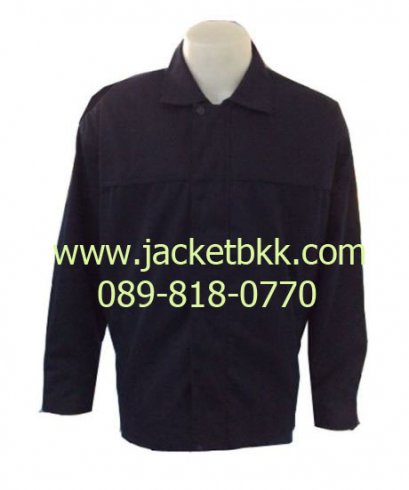 เสื้อแจ็คเก็ต ผ้าคอตตอนคอมพ์ ซับในทั้งตัว สีกรมท่า