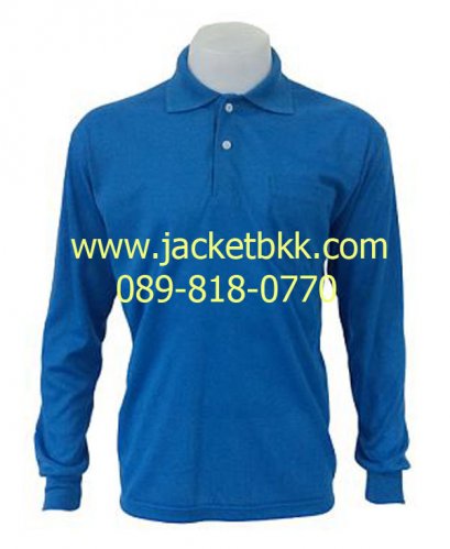 เสื้อคนงานชนิดมีปก แขนยาวและมีกระเป๋า สีฟ้าเข้ม