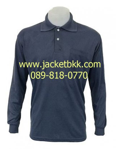 เสื้อคนงานชนิดมีปก แขนยาว และกระเป๋าสีเทา