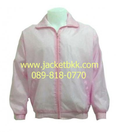 เสื้อแจ็คเก็ตผ้าร่ม สีชมพูอ่อน