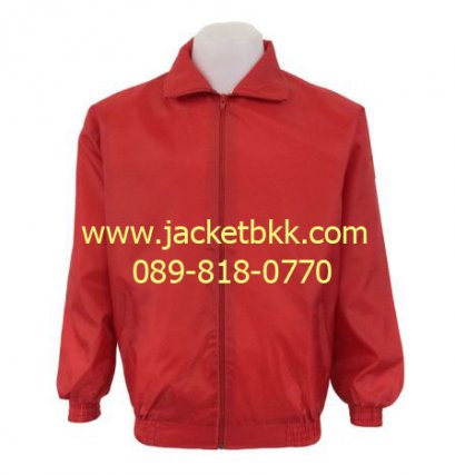 เสื้อแจ็คเก็ตผ้าร่ม สีแดง