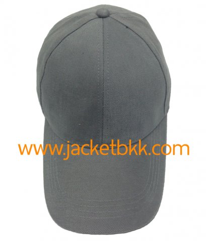 หมวกแก๊ป ผ้าพีช ไม่มีแซนวิช ไม่เจาะรู สีเทา