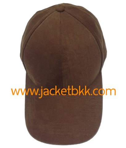 หมวกแก๊ป ผ้าพีช ไม่มีแซนวิช ไม่เจาะรู สีน้ำตาล