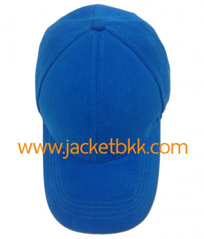 หมวกแก๊ป ผ้าพีช ไม่มีแซนวิช ไม่เจาะรู สีฟ้าเข้ม