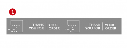 เทปพิมพ์ลาย Thank you (เทปใสพิมพ์ขาว)