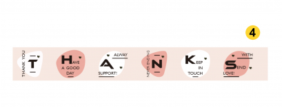 เทปพิมพ์ลาย Thank you (เทปชมพู)