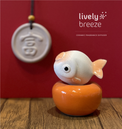 Mini Lucky Goldfish Ceramic Aroma Diffuser ปลาทองจิ๋วนำโชค เซรามิกกระจายกลิ่นหอม