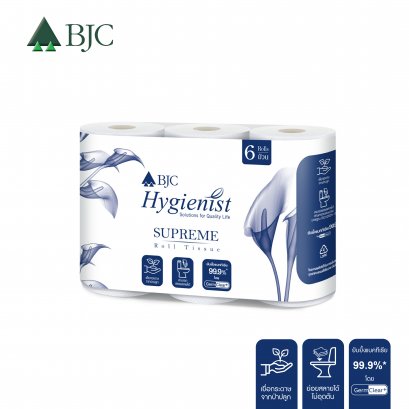 กระดาษชำระม้วนเล็ก บีเจซีฯ ซูพรีม 6 ม้วน