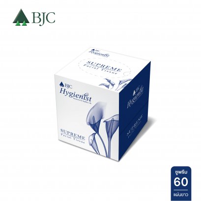 กระดาษเช็ดหน้า บีเจซีฯ ซูพรีมลูกเต๋า 60 แผ่นยาว