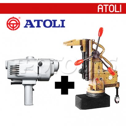 TC12S+TC32 สว่านแท่นแม่เหล็กไฟฟ้าพร้อมฐานเหลี่ยม 2-32 มม. #TC-12S+TC32 &quot;ATOLI&quot;