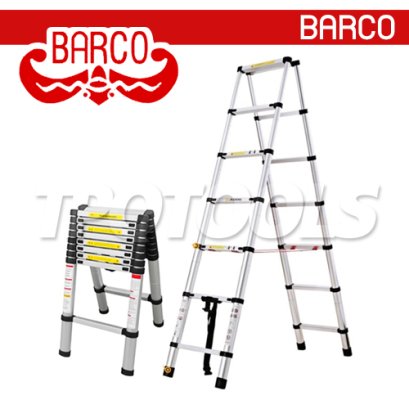 TPQ-BATL09 บันไดยืดหดได้อเนกประสงค์ ทรงเอ (อลูมิเนียม) 9 ขั้น 2.6 เมตร "BARCO"