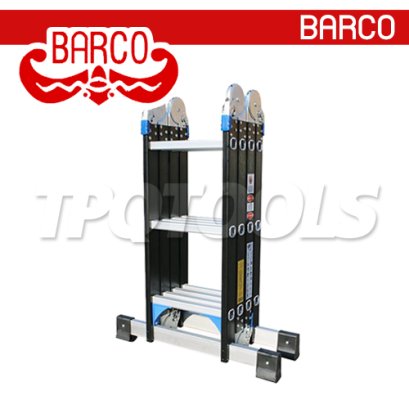 TPQ-ALB-M2 รุ่นสีดำ (4 x 3 - 12 ขั้น) บันไดอลูมิเนียมทรง M (กาง-พาด-นั่งร้าน-M) รุ่นข้อต่อใหญ่ สีดำ ขนาด 4 x 3 (12 ขั้น) BARCO