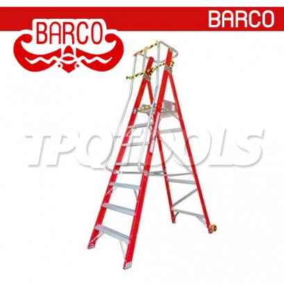 TPQ-BCFBW09 (9 ขั้น) บันไดแพลตฟอร์มไฟเบอร์กลาสติดล้อ 9 ขั้น BARCO