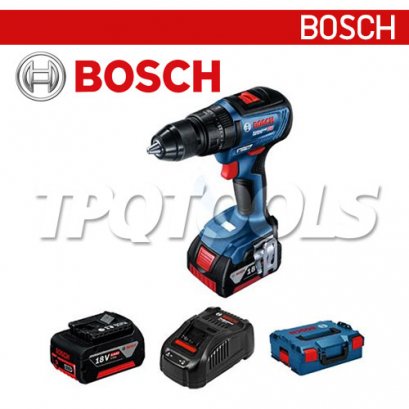 GSB18V-50 BRUSHLESS สว่านกระแทกไร้สาย 4 หุน 18V BRUSHLESS MOTOR (แบต 2 ก้อน 5.0 AH +แท่นชาร์ท (06019H5101) BOSCH